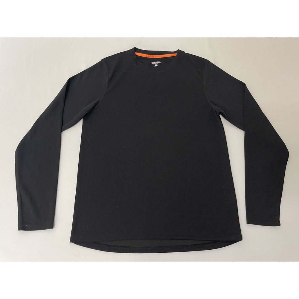 Omni-Wool Base Layer Shirt Men's Large Black Long Sleeve Wool Blend